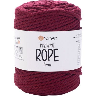 YARNART Macrame Rope 5 mm 85 m 781 Burgundy юта (Macrame Rope 5 mm 781)