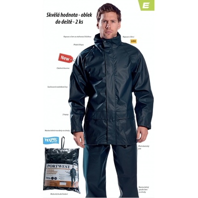 Portwest L450 Sealtex Essential Oblek do deště navy M – Zboží Dáma