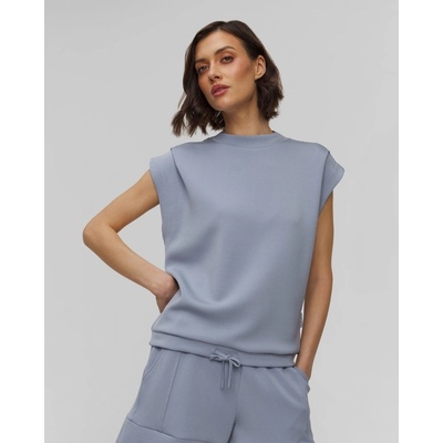 Varley Otis Sleeveless Sweat dámská mikina Z Viskózy Ve Světle Modrém Barevném Odstínu
