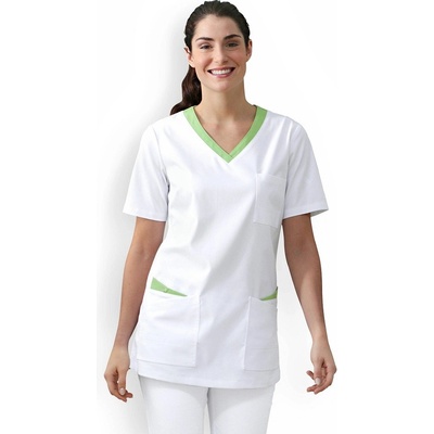 Clinic Dress Clinic WASH Blúzka dámska Biela Jablkovo zelená