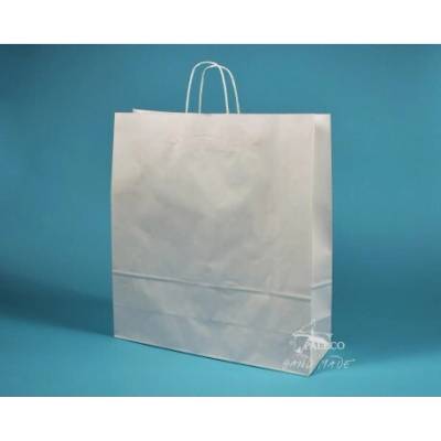 papírová taška TWIST 45x17x48 bělený kraft 100g, Karton 1 karton (150 ks)