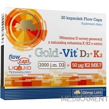 Gold-Vit D3+K2 kapsuly 30 ks