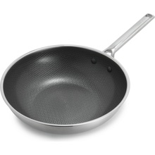GreenPan Nerezová wok pánev s hybridním keramickým nepřilnavým povrchem Thermobond kolekce Apex 28 cm CC010199-001
