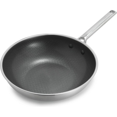 GreenPan Nerezová wok pánev s hybridním keramickým nepřilnavým povrchem Thermobond kolekce Apex 28 cm CC010199-001