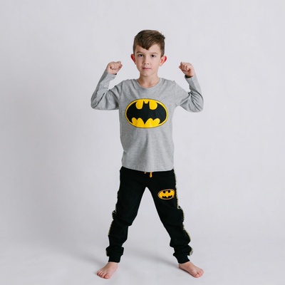 Tričko s dlhým rukávom Batman sivé II