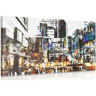 Obraz abstraktní panoráma města - 120x80