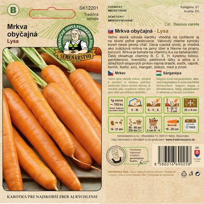 Mrkva skorá na rýchlenie LYSA 5g Tradičné osivá SK12201