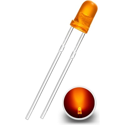 LED Dióda 3mm, Oranžová difúzna