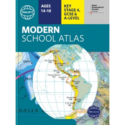 "Philip's RGS Modern School Atlas" - "100th edition" ("Philip's Maps")(Pevná vazba)