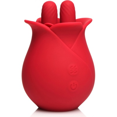 Bloomgasm The Rose Fondle 10X Massaging Rose Silicone Clit Stimulator Red