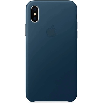 Apple iPhone Leather Case - оригинален кожен кейс (естествена кожа) за iPhone X (космическо синьо)