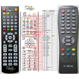 GENERAL X-SITE XS-DVBT-55B - съвместимо дистанционно управление на марката General (XS-DVBT-55B) Дистанционно