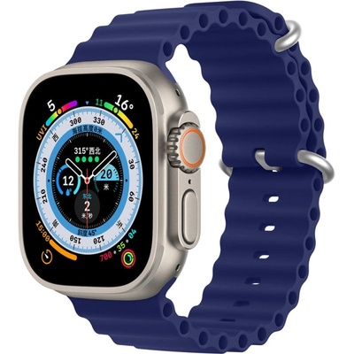 DUX DUCIS Силиконова каишка Dux Ducis за Apple Watch 8 / 7 / 6 / 5 / 4 / 3 / 2 / SE (41 / 40 / 38mm), тъмносиня, (OceanWave Version) (KXG0038136)