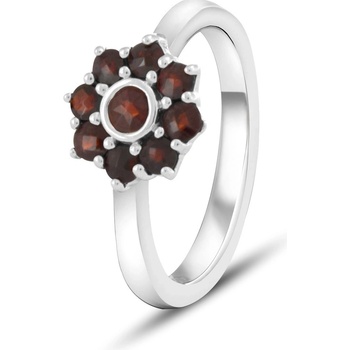Beneto Exclusive strieborný prsteň s granátmi GRAAGG1