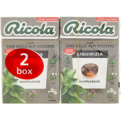 Ricola Cukríky Sladké Drievko bez cukru 2 x 50 g