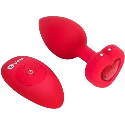 b-Vibe вибриращ анален щепсел Heart M/L с дистанционно (10, 5 см)