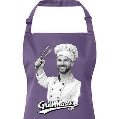 Bezvatriko.cz Pánská zástěra Grill master Millennieal lilac 341 B&C Unisex Canvas Zástěra s laclem 3144