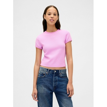 GAP Скъсена тениска с вафелен десен GAP GAP | Rozov | ЖЕНИ | XS