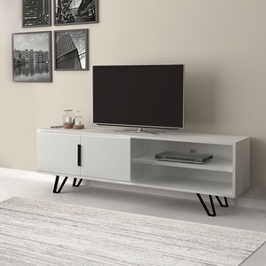 TopMebel ТВ шкаф Foot TopMebel от меламин в бял цвят 160x35x49cm