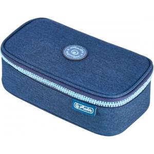 Herlitz Несесер с 1 цип, празен, Herlitz BeatBox ABC Dark Blue -Turquoise