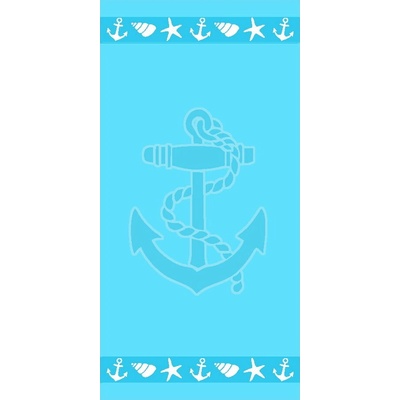 B.E.S.bavlnená plážová osuška Modrá 70 x 140 cm Anchor
