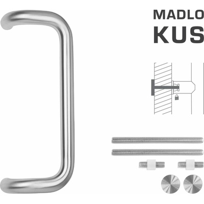 FT - MADLO kód K38 Ø 32 mm UN ks Rozteč madla: 350 mm, Dĺžka: 382 mm, Rozmer profilu madla: Ø 32 mm