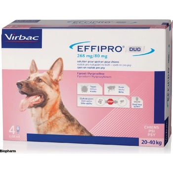 Virbac Effipro spot-on Dog 268 mg L 20-40 kg 4 x 2,68 ml