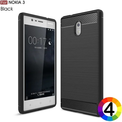 Nokia 3 Удароустойчив Carbon Fiber Калъф и Протектор