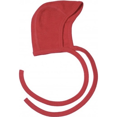 Zavazovací čepička z merino vlny a hedvábí červená Cosilana