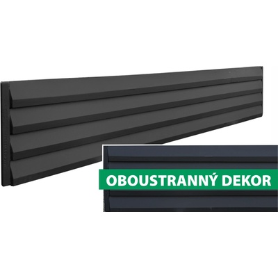 Betonová deska plotová Magicrete – oboustranná, 207 x 40 cm, lamely, Grafen