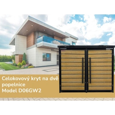Scorpion elektro s.r.o Přístřešek na 2 popelnice D06GW2 antracit/hnědý – Zboží Dáma