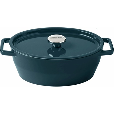 Pyrex Kastról liatinový s pokrievkou 29 cm 5 l tmavozelený