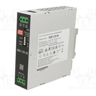 MEAN WELL XDR-120-36 Napájecí zdroj: spínaný; na lištu DIN; 120W; 36VDC; 0÷3,33A; OUT: 1