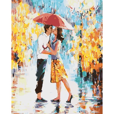 zuty Malování Podle Čísel Milenci V Paříži S Deštníkem Ii 80 x 100 Cm Plátno Rám