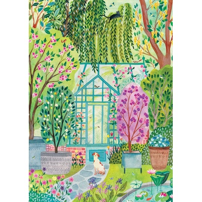 Pieces & Peace - Puzzle Dog in the garden - 1 000 piese