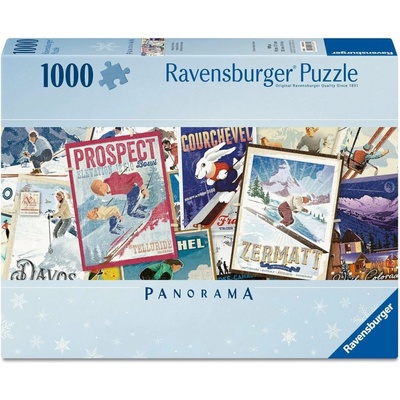 Ravensburger Panoramatické Staré lyžiarske plagáty 1000 dielov
