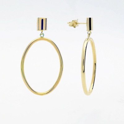 Šperk Holíč zlaté oválne napichovacie náušnice ZN75