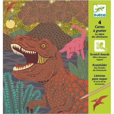 Djeco Škrabací obrázky Dinosauři 4ks