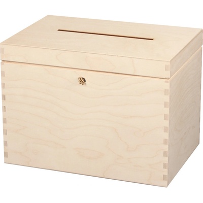 Dřevia Dřevěná truhla na dopisy a přání 29 x 20 x 21 cm přírodní