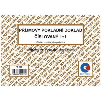 Baloušek Tisk PT022 Příjmový pokladní doklad A6 samopropisovací, 1 1 číslovaný – Zbozi.Blesk.cz