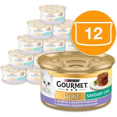 Gourmet Консерва Gourmet GOLD - Savoury Cake с агнешко и зелени фасулки 12 x 85г