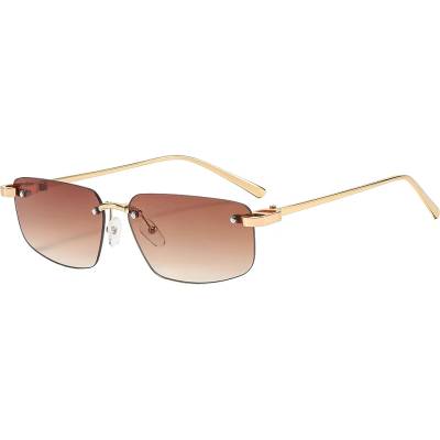 Techsuit Слънчеви очила Techsuit Premium Sunglasses (S098) - унисекс, правоъгълни, без рамка - Коняк