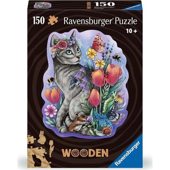 Ravensburger - Puzzle Wooden outline puzzle: Magic cat - 150 piese
