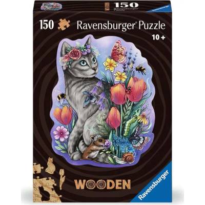 Ravensburger - Puzzle Wooden outline puzzle: Magic cat - 150 piese