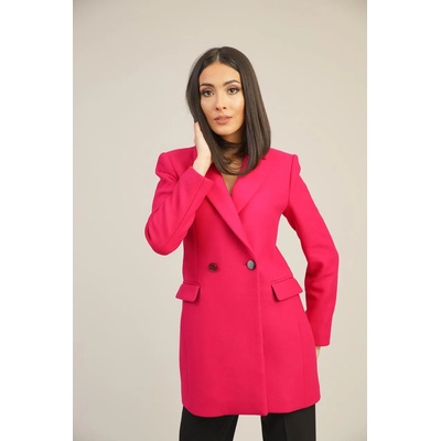 Radek's Collection Дамско зимно вълнено палто в цвят циклама 42115-703