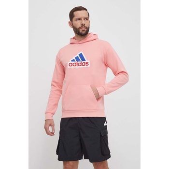 Adidas Суичър adidas в розово с качулка с апликация IS9597 (IS9597)