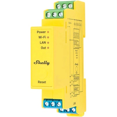 Shelly Смарт контролер Shelly - Pro RGBWW PM, DIN шина, Wi-Fi, жълт (3800235268216)