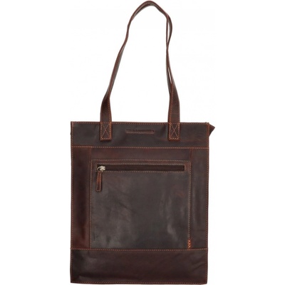 Hide & Stitches velká kožená kabelka columbia shopper 20564-006 hnědá
