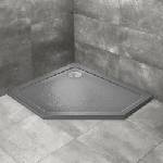 Radaway Петоъгълно душ корито Radaway Doros PT E Stone 90x80 см антрацит акрил ляво (SDRPT9080-01-64SL)