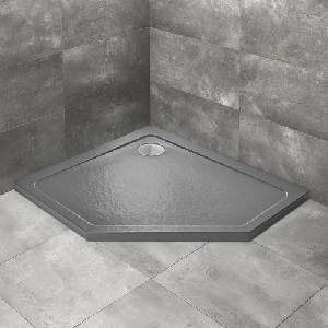 Radaway Петоъгълно душ корито Radaway Doros PT E Stone 90x80 см антрацит акрил ляво (SDRPT9080-01-64SL)